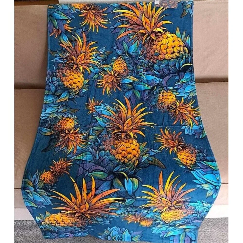 New Pineapple Beach Towel Cotton Bath Pool GIFT Fruit Pineapples Blue Hawaiian
